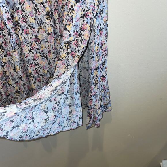 All Saints Dress Womens 4 Multicolor Chiara Sketch Midi Floral Patterned Shirt - Picture 9 of 13